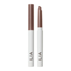ILIA Eye Stylus Shimmer in a white and brown pencil tube on white background, eye makeup