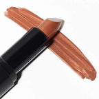 Lipstick 13 Bromelia – black lipstick tube, brown shade, white background – lip makeup