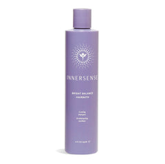 Innersense Bright Balance Hairbath – purple bottle 295ml, matching cap, white background – hair care