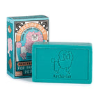 Archivist Mediterranean Hand Soap – teal bar 150g with poodle relief, colorful box, white background – skin care