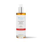 The Organic Pharmacy Rose & Jasmine Body Oil in einer transparenten 100ml Flasche mit Pumpe, weißer Hintergrund, Hautpflege.