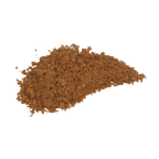 Mineral Foundation Hot Chocolate SPF 30 – brown powder pile on white background – makeup