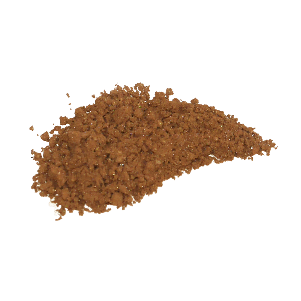 Mineral Foundation Hot Chocolate SPF 30 – brown powder pile on white background – makeup