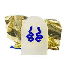 Blue Line – white tube with blue logo, gold wrapper, white background – hair care