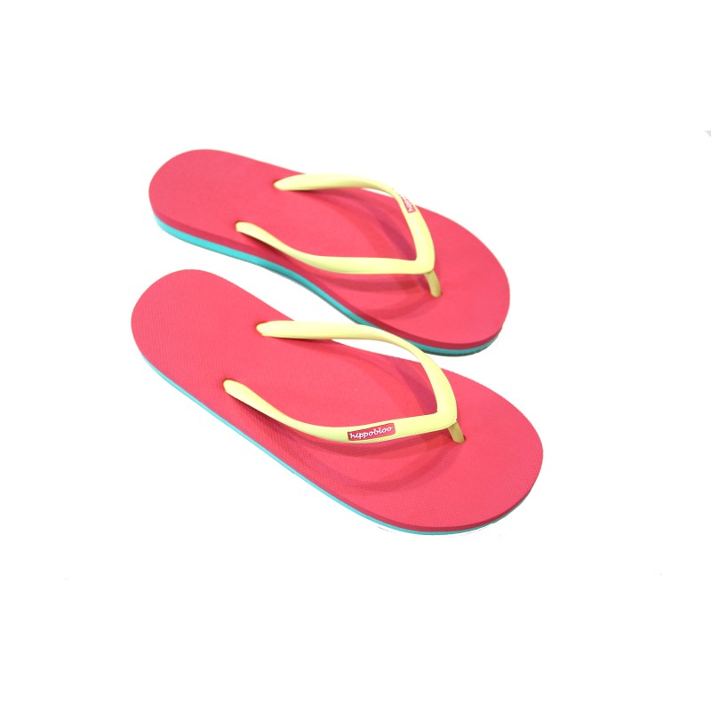 Flip Flops Naturkautschuk Izuba (coral/turquise/yellow) 1 Paar – 36-37