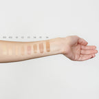 Foundation 02 Almond – swatch on forearm, neutral background – makeup