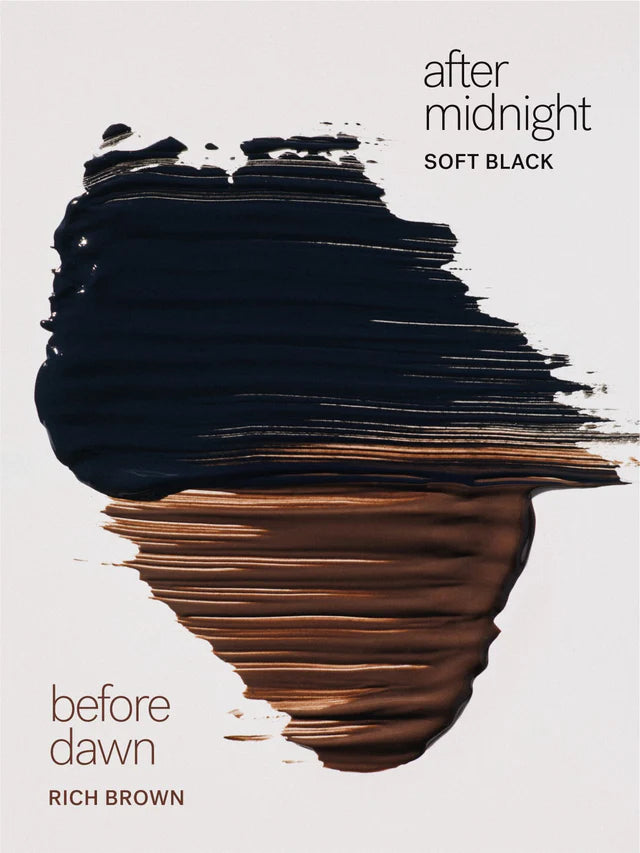 Limitless Lash Mascara Farbfelder in Soft Black und Rich Brown auf weißem Hintergrund, Wimperntusche