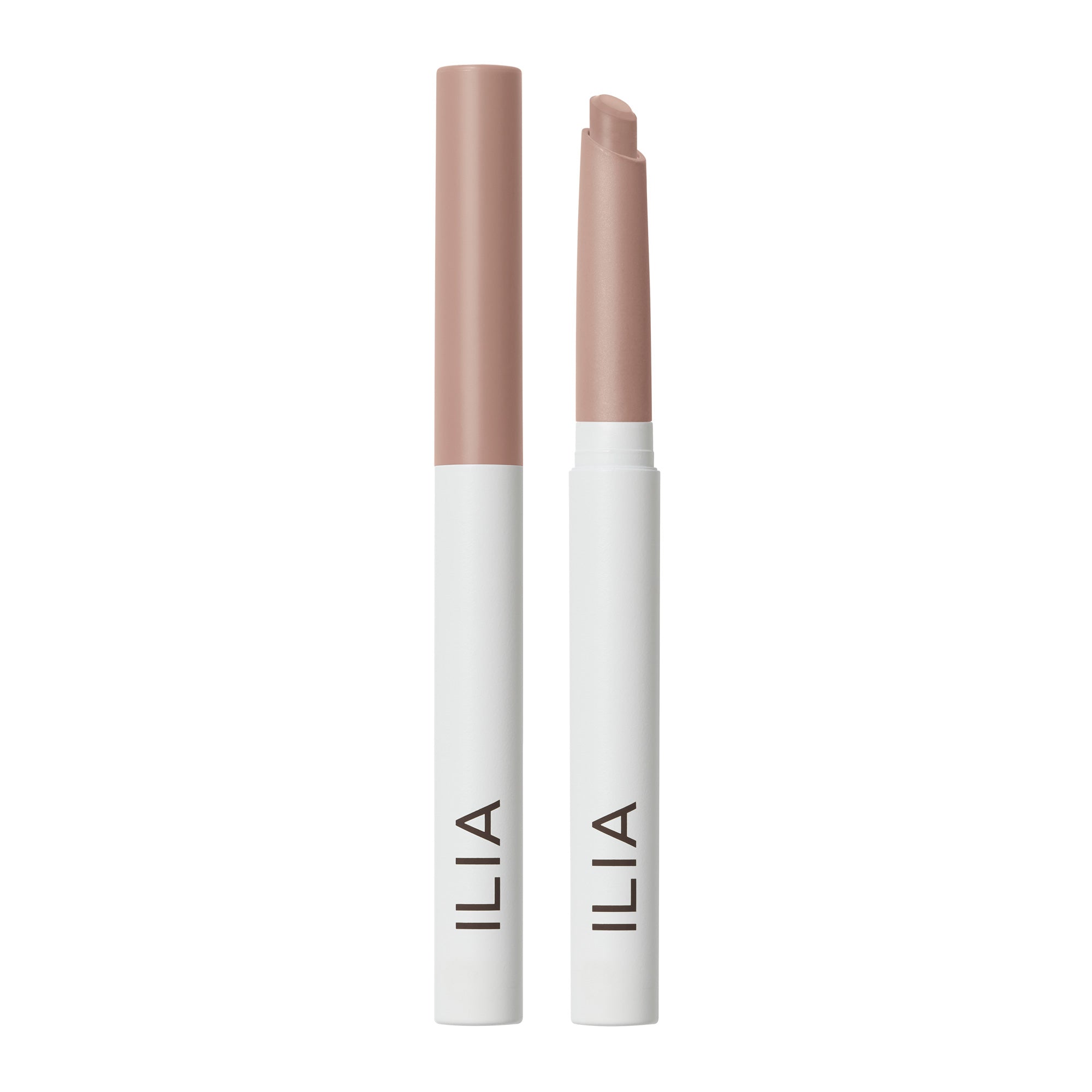 ILIA Eye Stylus Matte Stift in Altrosa mit weißem Gehäuse auf weißem Hintergrund, Augen-Make-up