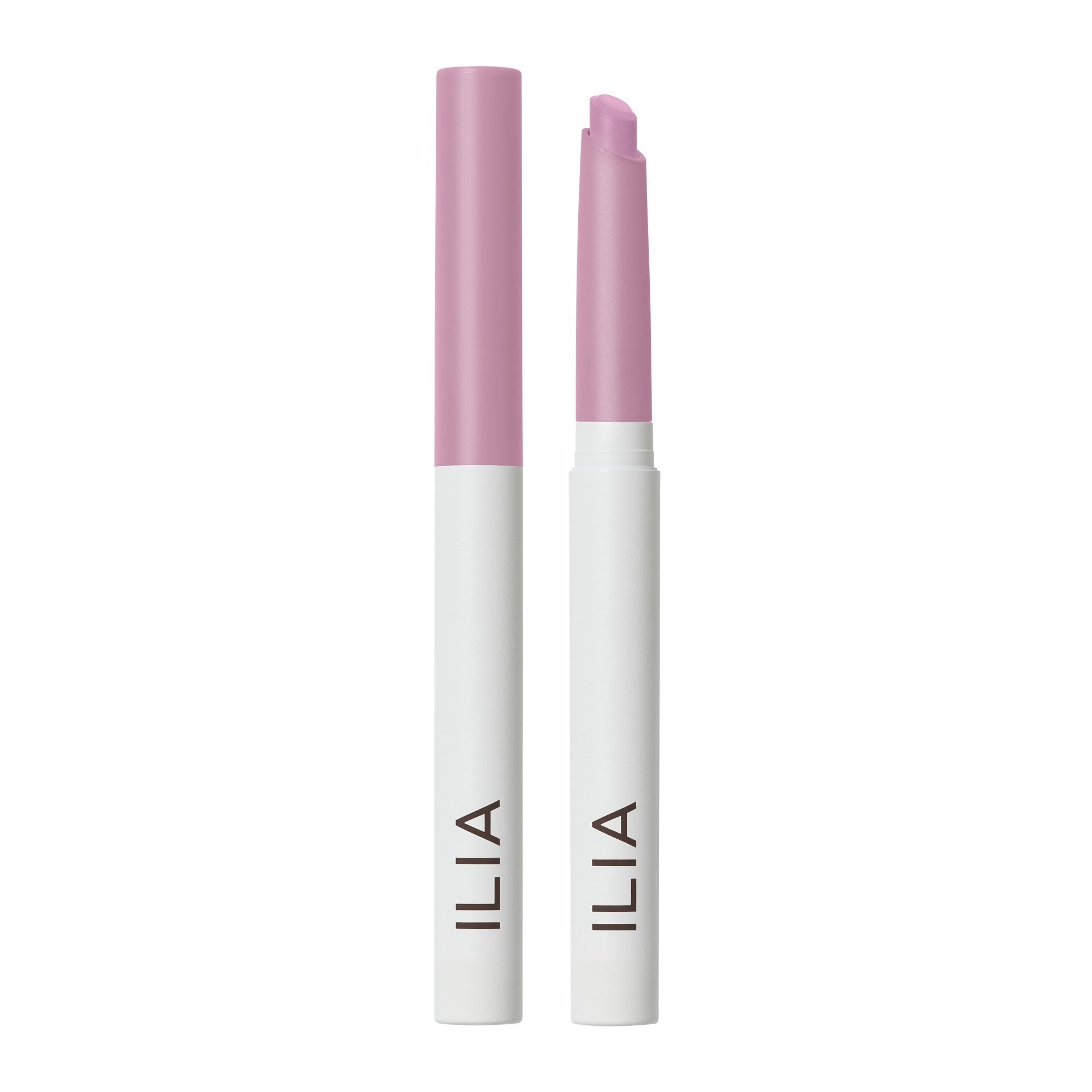 ILIA Eye Stylus Matte, rosa und weißer Stift mit Kappe auf weißem Hintergrund, Augen MAKEUP