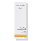 Dr. Hauschka Soothing Cleansing Milk – white cardboard packaging 145 ml, orange stripe, white background – skin care