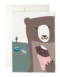 Bear with Chocolate Grußkarte