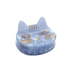 Saltwater Kitty Cat Blau Haarklammer – blauer Katzenkopf mit goldener Zeichnung, weißer Hintergrund – Haarstyling