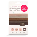 KOO SHOO Plastic Free Flat Hair Ties Earth Tints – weißes Kartonpaket, erdige Farbtöne, weißer Hintergrund – Haarpflege