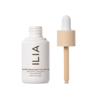 ILIA Super Serum Skin Tint SPF 30 – white bottle 30ml, beige dropper, white background – skin care
