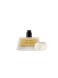 Abel Coat Check Eau de Parfum – 50ml Sprayflasche, cremefarbener Deckel, weißer Hintergrund – Parfüm