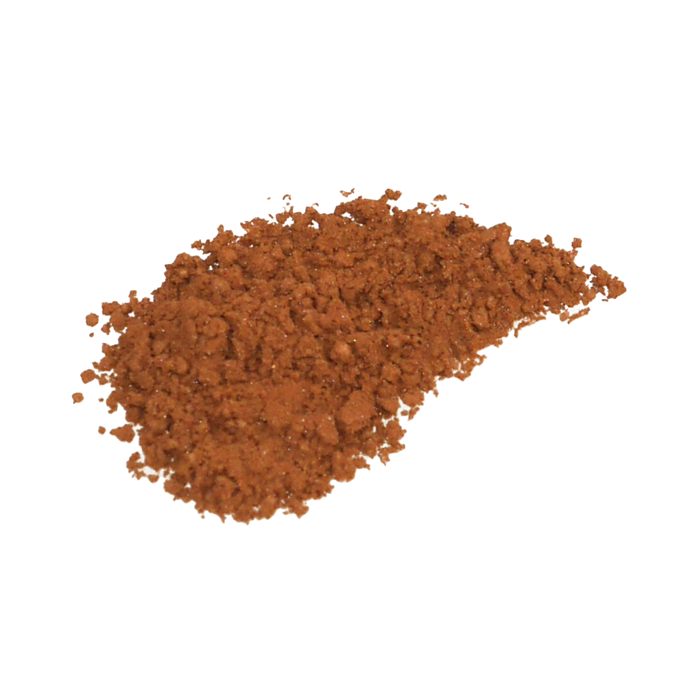 Mineral Foundation Coppercabana SPF 30 – copper-toned powder on white background – makeup