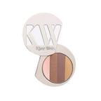 Kjaer Weis Iconic Edition Quadrant – runder Puderkompakt mit vier Farben, cremefarbener Deckel, weißem Hintergrund – Make-up