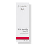 Dr. Hauschka Rose Nurturing Body Oil – white box 75ml, red stripe, white background – body care