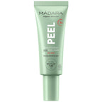 Mádara Peel Brightening AHA Mask, face mask in a light green tube with a screw cap.