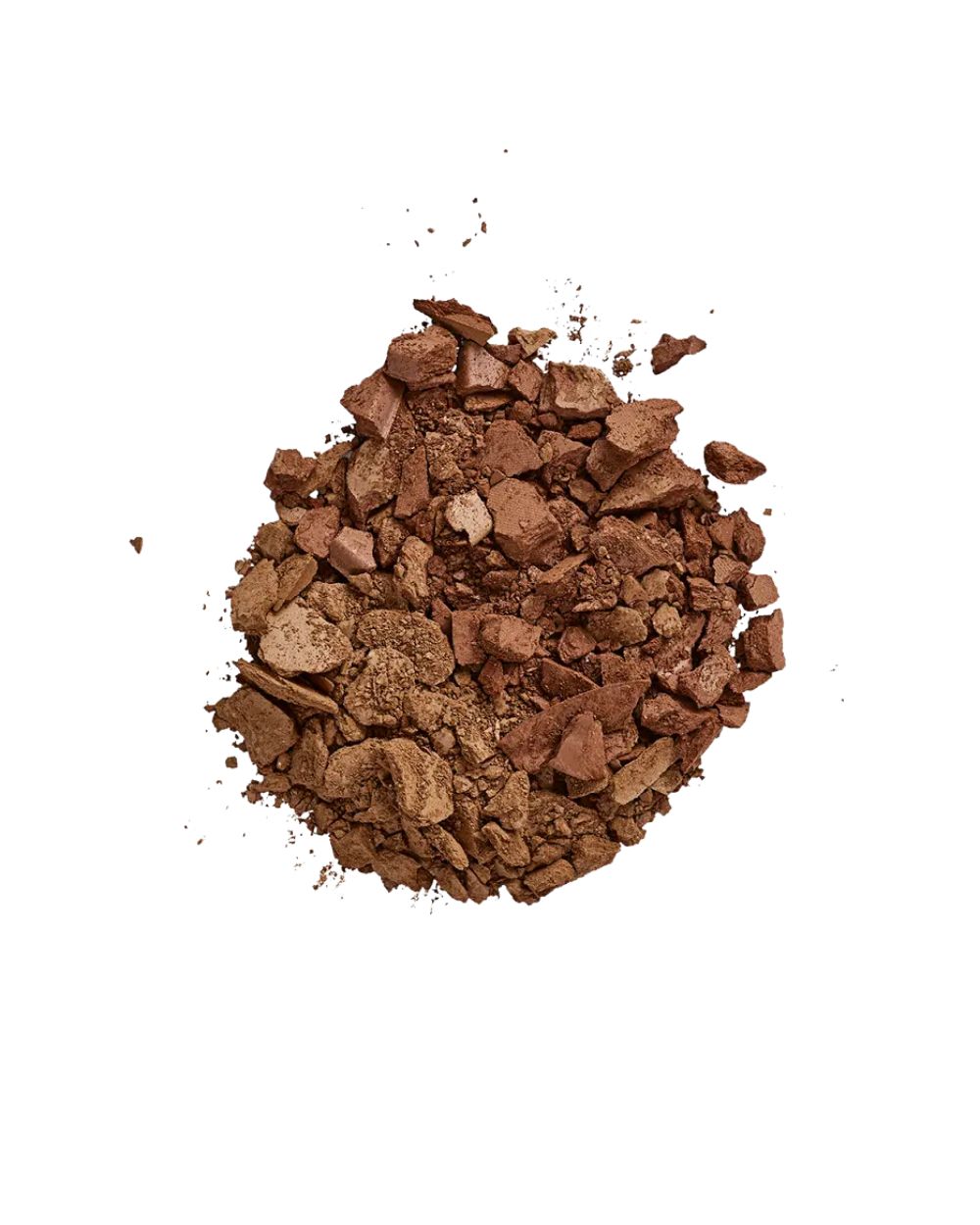 Custom Contour Duo Cinnabar Mocha – crushed brown powder on white background – makeup