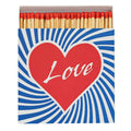 Love Streichholzschachtel – rotes Herz, blaue und weiße Streifen, weißer Hintergrund – Dekoration