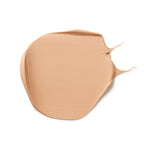 Foundation 02 Almond – creamy texture, nude-beige shade on white background – makeup