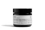 Evolve Organic Beauty Rose Quartz Facial Polish in a black glass jar with a white label, 60ml skin care