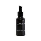 Le Prunier Pflaumen Beauty Oil – schwarze Glasflasche mit Tropfverschluss, weißer Hintergrund – Hautpflege