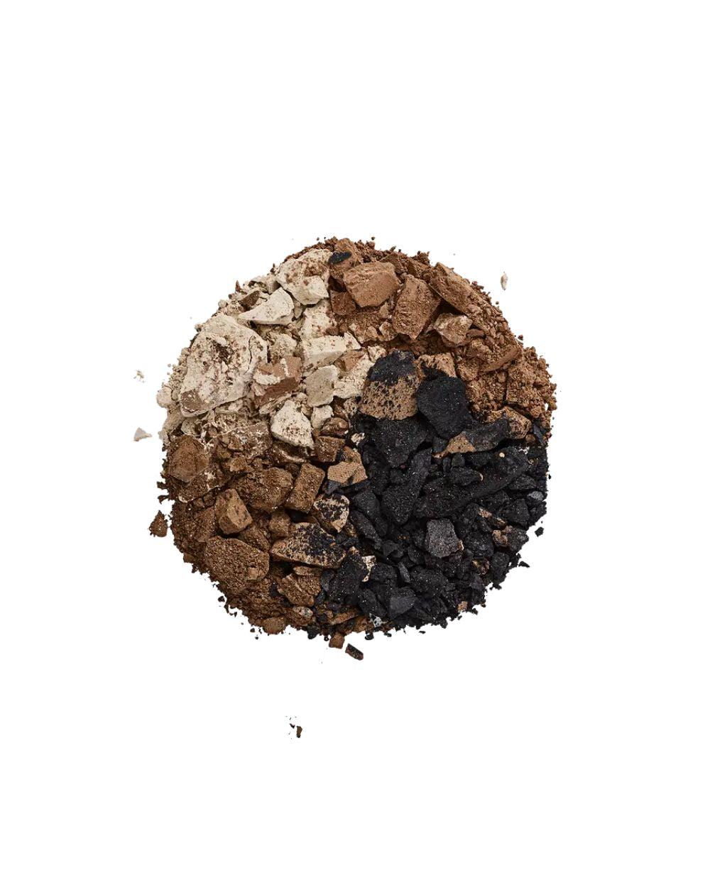 Custom Eye & Brow Quad Earth and Clay Eyeshadow Palette – crushed earth and clay shades on white background – eye makeup