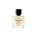 Paradis Nuit Eau de Parfum – klares Glasfläschchen mit schwarzem Verschluss, weißem Hintergrund – Parfüm