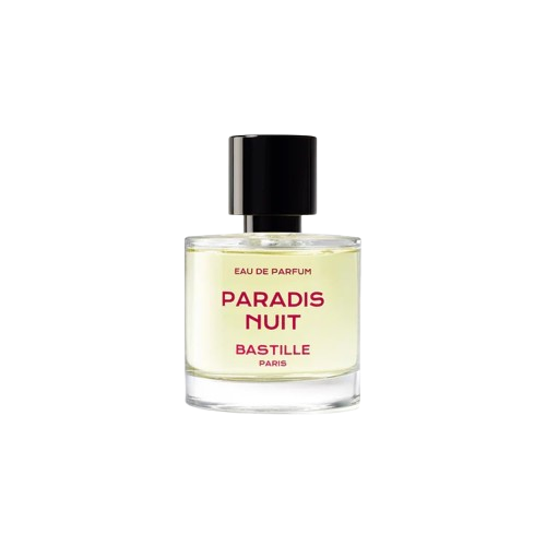 Paradis Nuit Eau de Parfum – klares Glasfläschchen 50ml, schwarzer Verschluss, weißer Hintergrund – Parfüm