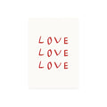 Postkarte Love – cream card with red lettering, white background – gift idea