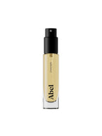 Abel Cyan Nori Eau de Parfum – transparente Glasflasche 6ml, schwarzer Sprühkopf, weißer Hintergrund – Parfüm