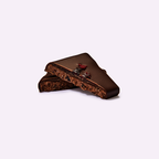 Nut Butter Chocolate Sour Cherry Single – dark chocolate with cherries, white background – snack