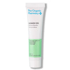The Organic Pharmacy Blemish Gel in a white tube with green detail on a white background, skin care.