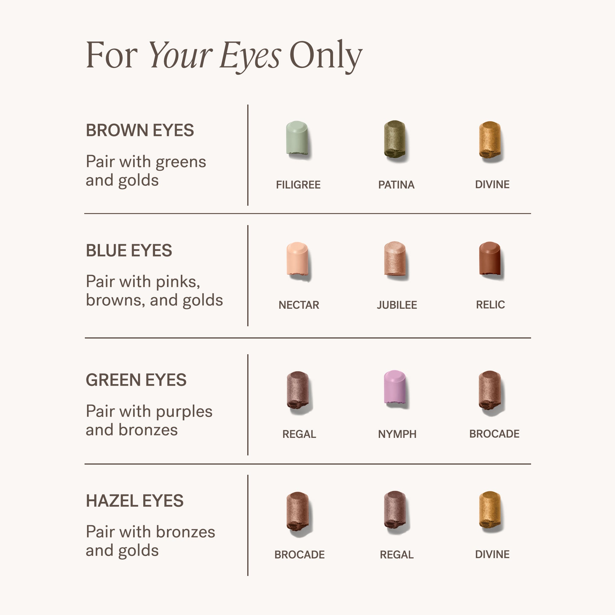 Eye Stylus Shimmer – colored sticks for brown, blue, green and hazel eyes – eye makeup