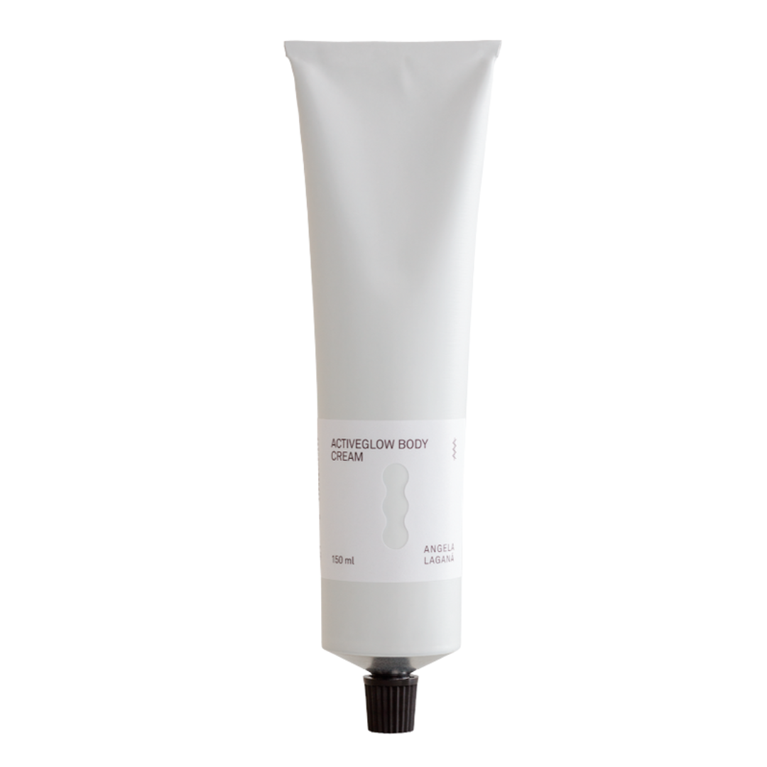 Activeglow Body Cream – weiße Tube 150ml, schwarzer Verschluss, weißer Hintergrund – Körperpflege