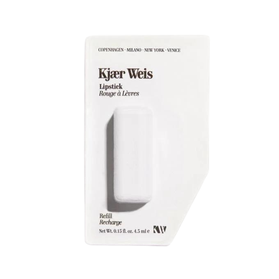 Kjaer Weis Lipstick Calm Nachfüllung – weißes Rechteck 4.5 ml, minimalistisches Design, weißer Hintergrund – Lippenpflege