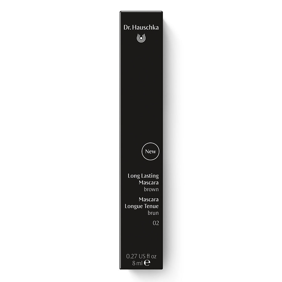 Dr. Hauschka Long Lasting Mascara 02 Brown – black tube 8ml, white background – eyelash makeup