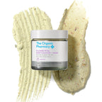 The Organic Pharmacy Flower Petal Deep Cleanser + Mask in a jar on a light background, skin care