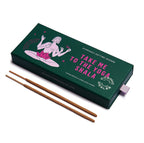 Take Me to the Yoga Shala Incense – green box with purple ribbon, white background – wellness