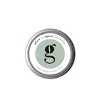 Glow + Repair Lip Balm – silberner Metallbehälter 15ml, mintgrünes Etikett, weißer Hintergrund – Lippenpflege