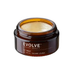 Evolve Lip Treat Smoothing Ceramide Lippenbalsam in einem braunen Glastiegel auf weißem Hintergrund, Lippenpflege