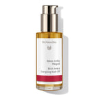Dr. Hauschka Birch Arnica Energising Body Oil – clear glass bottle with pump dispenser, white-red label, white background – body care