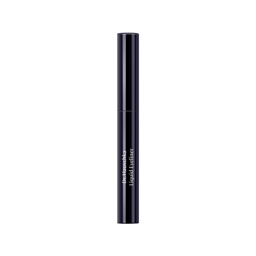 Dr. Hauschka Liquid Eyeliner 01 Black – black tube, smooth cap, white background – eye makeup