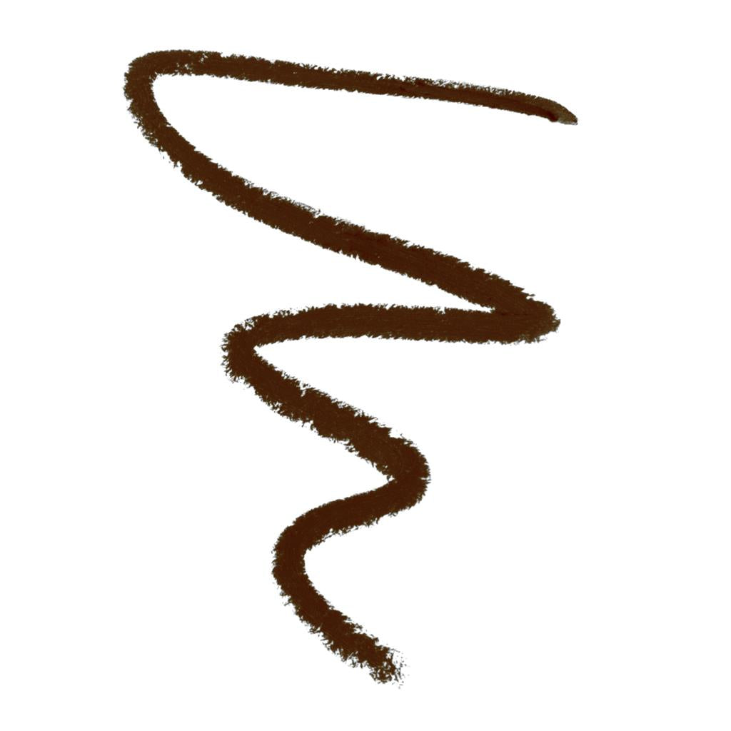 Brown Eye Pencil – wavy line on white background – eye makeup