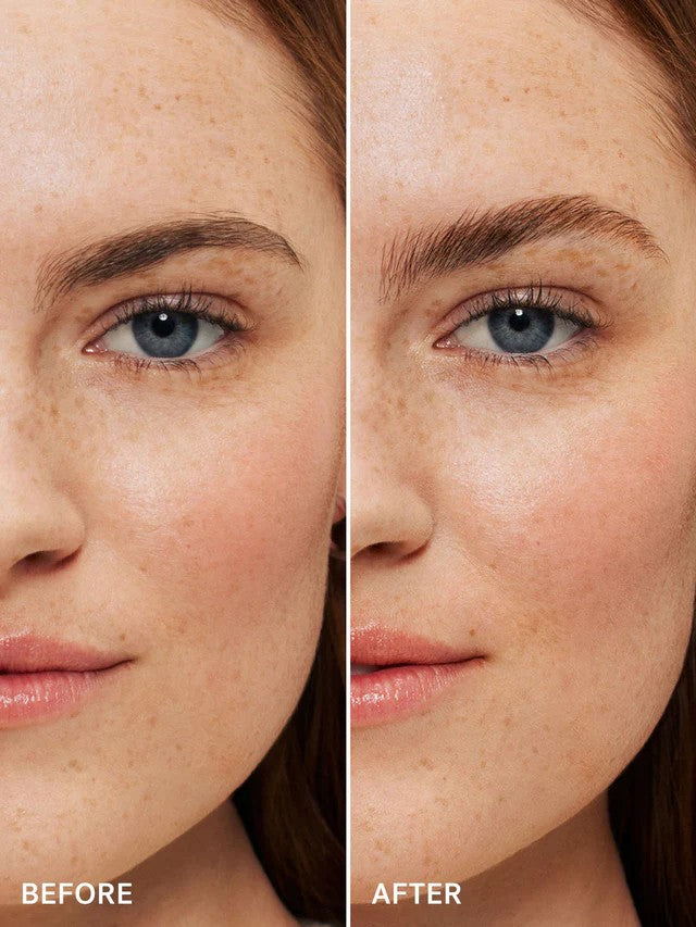 Vorher-Nachher-Vergleich der In Frame Brow Gel Anwendung für perfekt definierte Augenbrauen