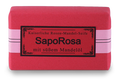 SapoRosa Imperial Rose-Almond Soap with Sweet Almond Oil – pink soap bar, white background – skin care