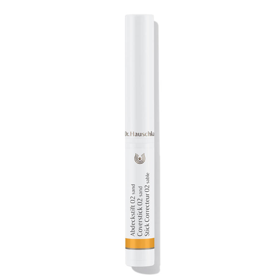 Dr. Hauschka Coverstick 02 Sand – white stick with orange band, white background – concealer