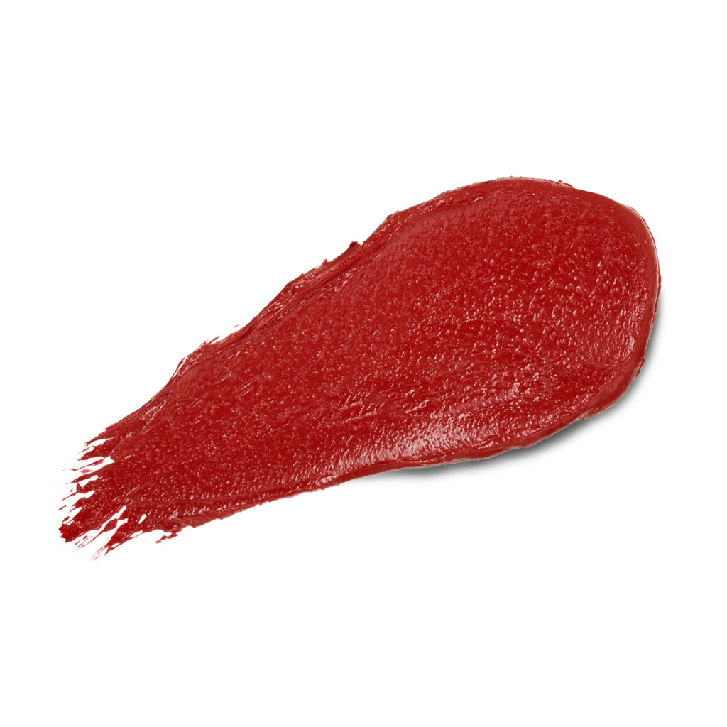 Lip Stick Kw Red – vibrant red lipstick swatch on white background – lip care